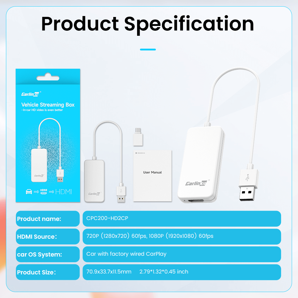 Carlinkit HD2CP Carplay HD Multimedia Car TV Converter