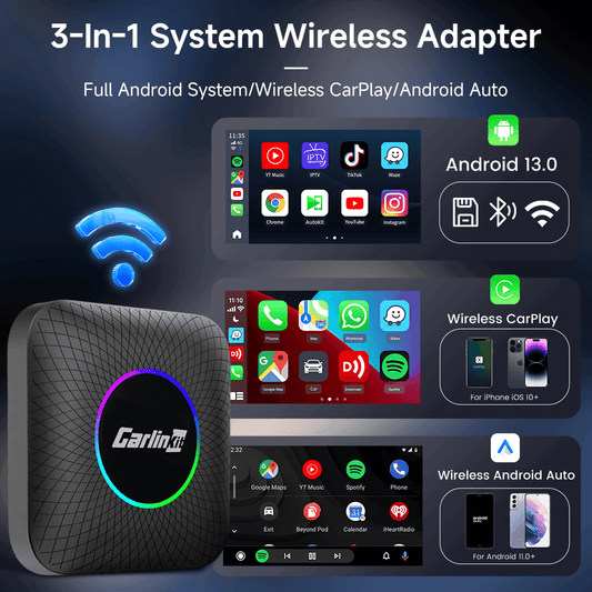 Tbox Led Multimedia Video Android13 AI Box Wireless CarPlay & Android Auto