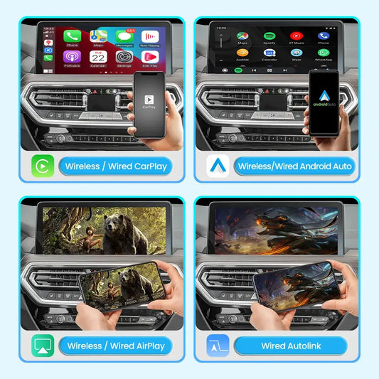 JoyeAuto Wireless CarPlay & Android Auto Interface for BMW 2013-2022 (NBT/EVO/MGU ID4-ID7) - Plug and Play(WZBM-5)