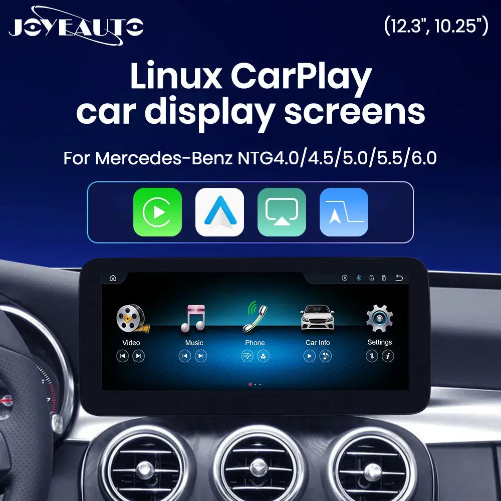JoyeAuto Mercedes-Benz Linux Screen Upgrade with Wireless Apple CarPlay & Android Auto | 10.25 / 12.3 HD Touch Display