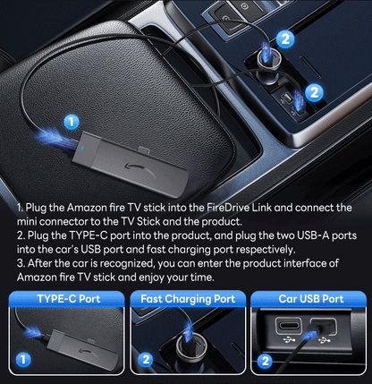 Carlinkit Fire Drive Use CarPlay to HDMI Cable to Enjoy Streaming, in-car Audio & Video Specially Designed for Amazon Fire TV Stick
