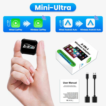 MMB Mini Ultra Wired to Wireless Bluetooth WiFi CarPlay Adapter