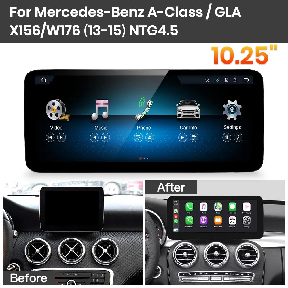 JoyeAuto Mercedes-Benz Linux Screen Upgrade with Wireless Apple CarPlay & Android Auto | 10.25 / 12.3 HD Touch Display