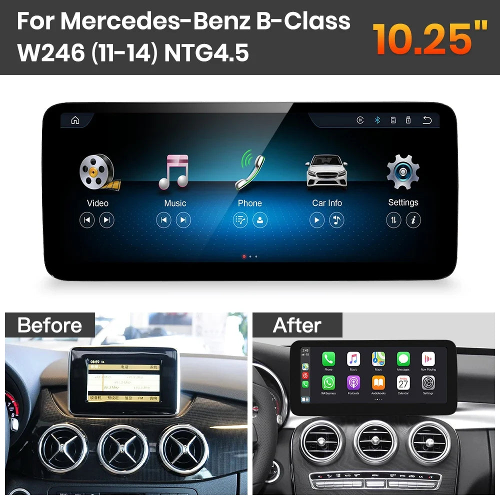 JoyeAuto Mercedes-Benz Linux Screen Upgrade with Wireless Apple CarPlay & Android Auto | 10.25 / 12.3 HD Touch Display