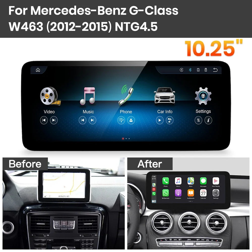 JoyeAuto Mercedes-Benz Linux Screen Upgrade with Wireless Apple CarPlay & Android Auto | 10.25 / 12.3 HD Touch Display