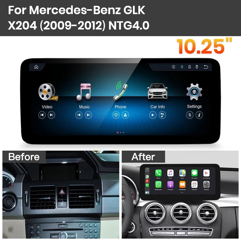 JoyeAuto Mercedes-Benz Linux Screen Upgrade with Wireless Apple CarPlay & Android Auto | 10.25 / 12.3 HD Touch Display