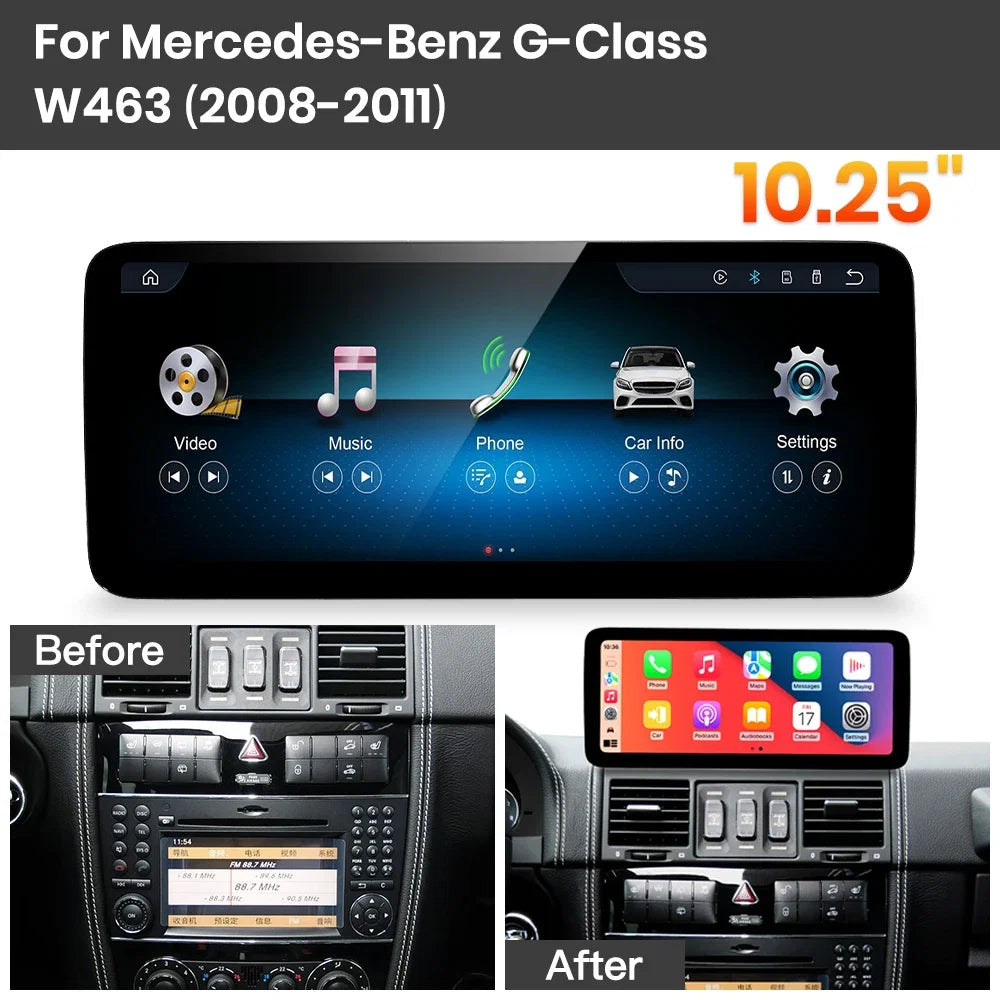 JoyeAuto Mercedes-Benz Linux Screen Upgrade with Wireless Apple CarPlay & Android Auto | 10.25 / 12.3 HD Touch Display