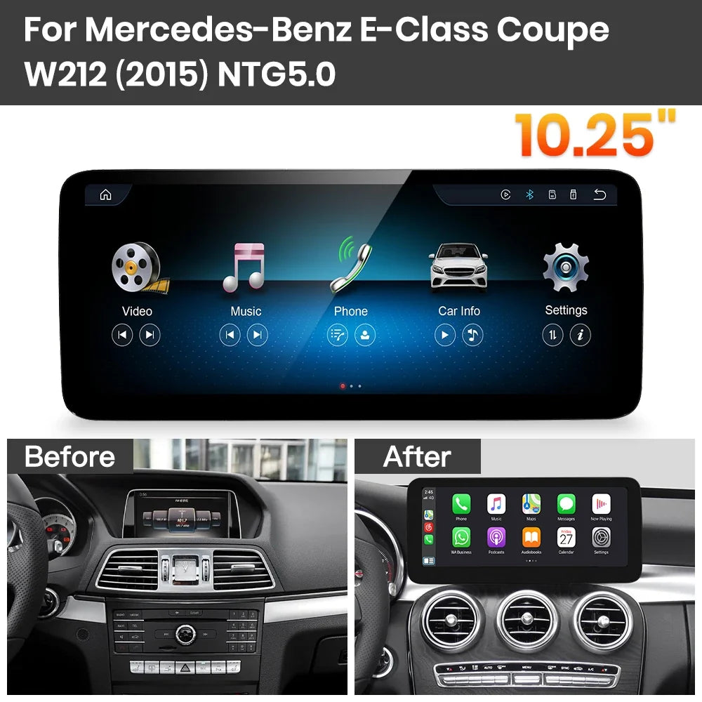 JoyeAuto Mercedes-Benz Linux Screen Upgrade with Wireless Apple CarPlay & Android Auto | 10.25 / 12.3 HD Touch Display