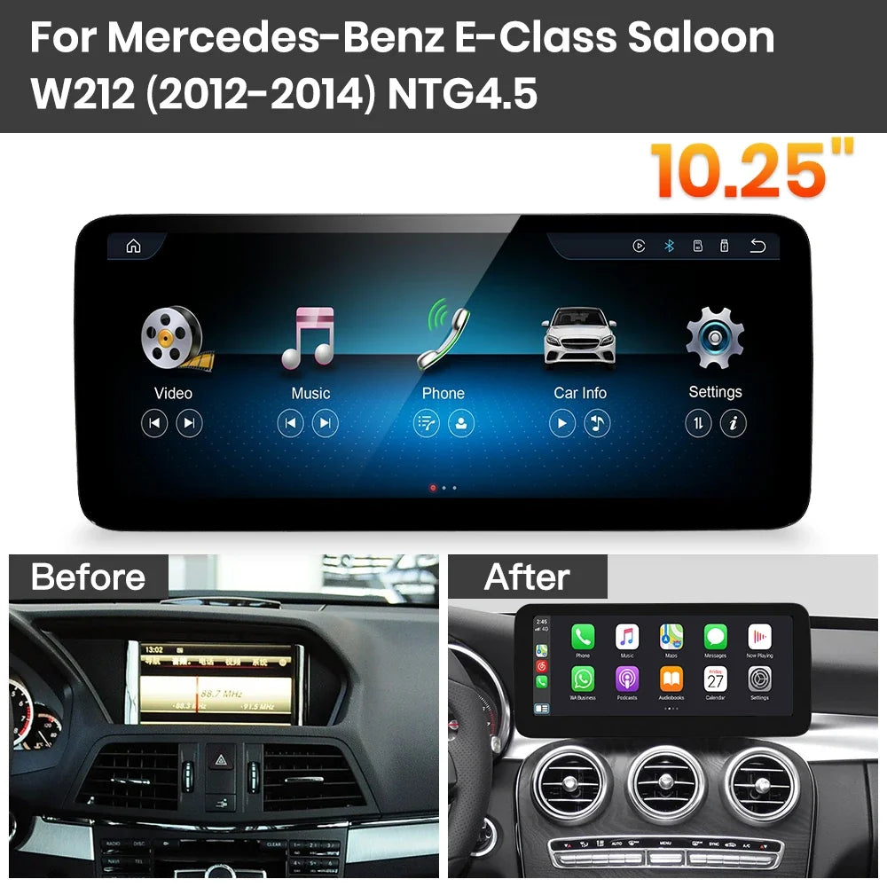 JoyeAuto Mercedes-Benz Linux Screen Upgrade with Wireless Apple CarPlay & Android Auto | 10.25 / 12.3 HD Touch Display