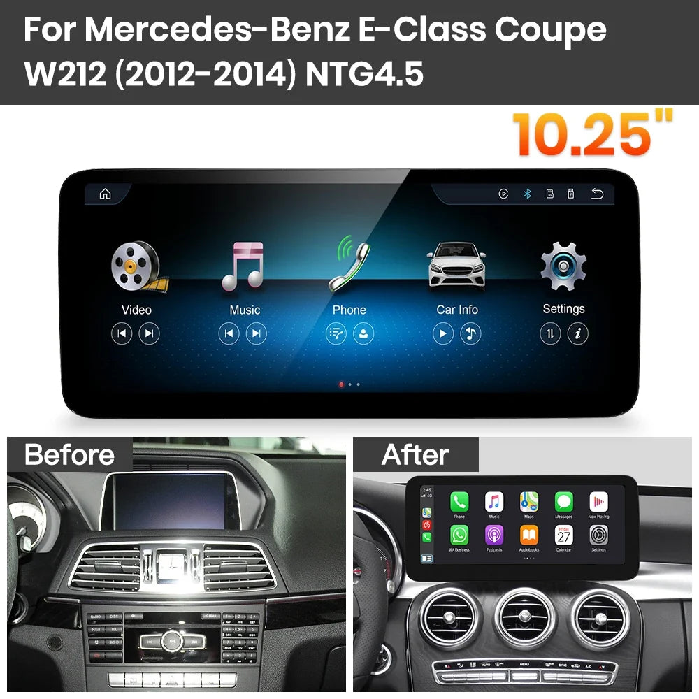 JoyeAuto Mercedes-Benz Linux Screen Upgrade with Wireless Apple CarPlay & Android Auto | 10.25 / 12.3 HD Touch Display