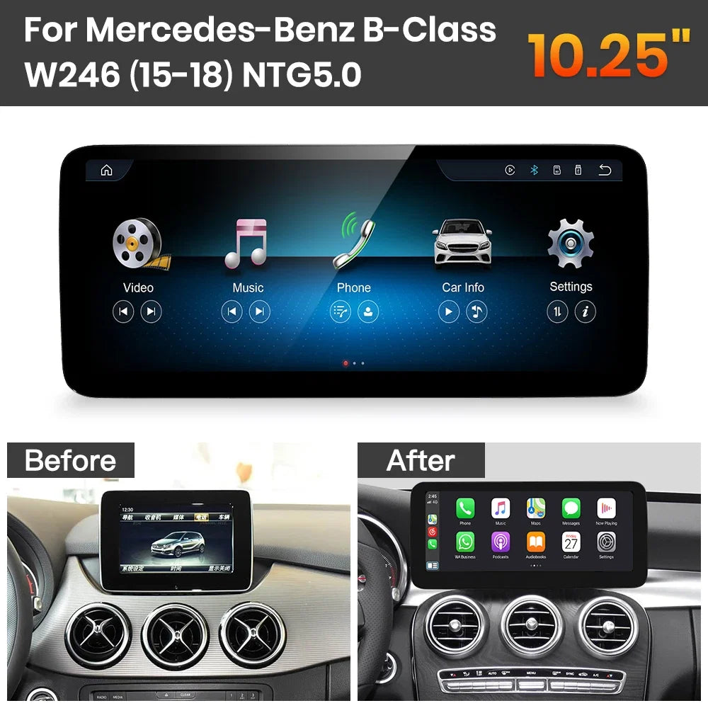 JoyeAuto Mercedes-Benz Linux Screen Upgrade with Wireless Apple CarPlay & Android Auto | 10.25 / 12.3 HD Touch Display