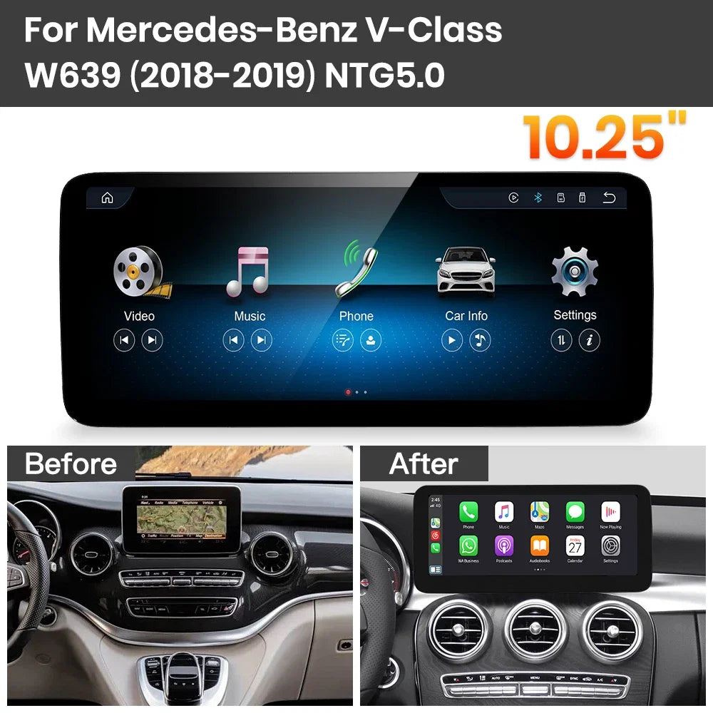 JoyeAuto Mercedes-Benz Linux Screen Upgrade with Wireless Apple CarPlay & Android Auto | 10.25 / 12.3 HD Touch Display