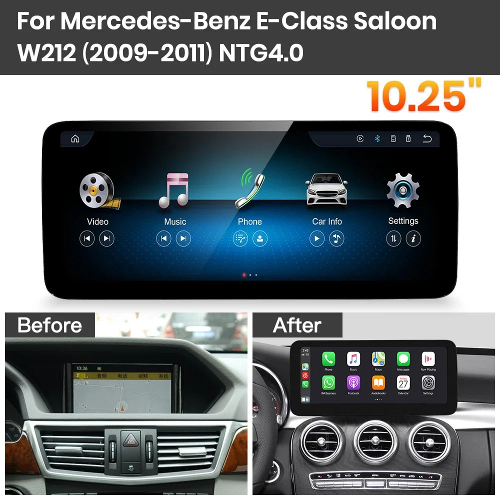 JoyeAuto Mercedes-Benz Linux Screen Upgrade with Wireless Apple CarPlay & Android Auto | 10.25 / 12.3 HD Touch Display