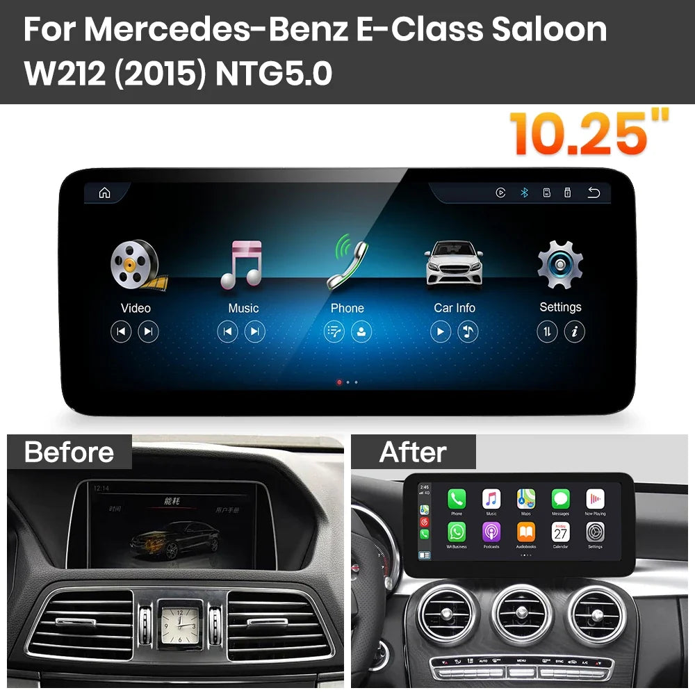 JoyeAuto Mercedes-Benz Linux Screen Upgrade with Wireless Apple CarPlay & Android Auto | 10.25 / 12.3 HD Touch Display