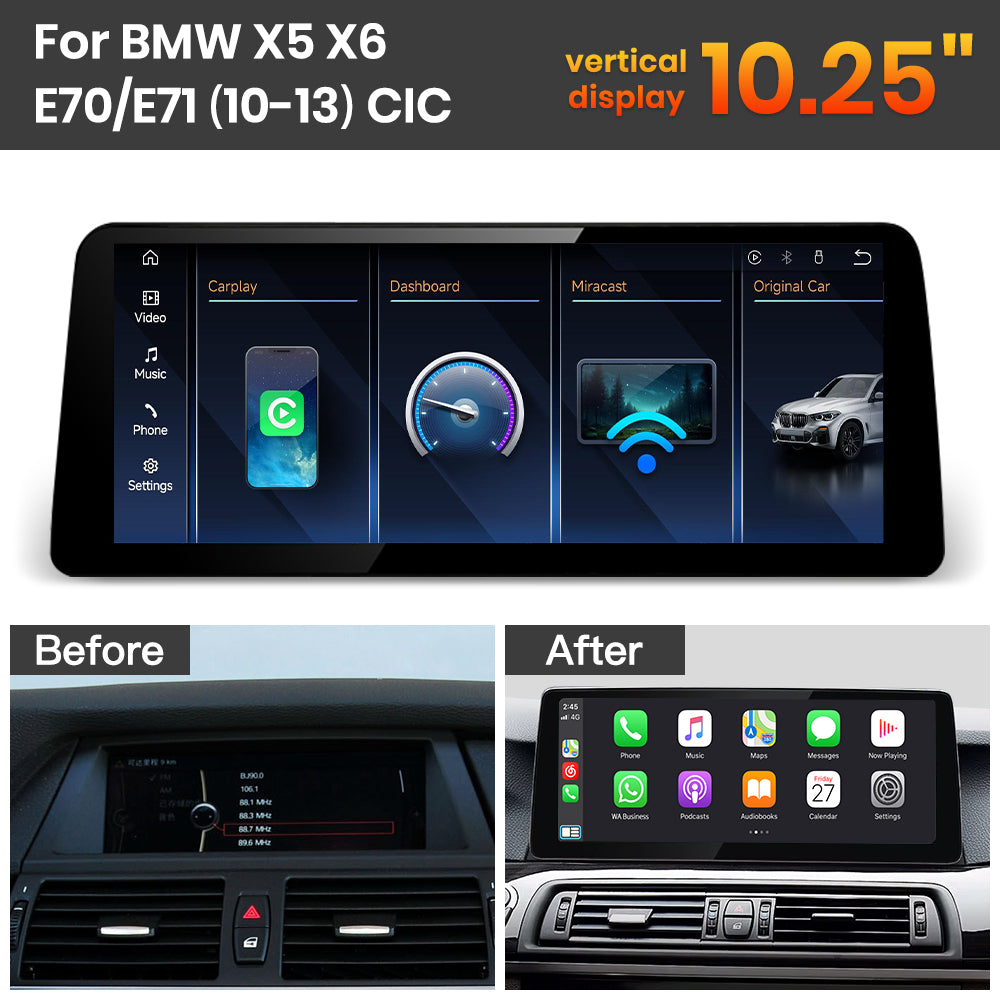 JoyeAuto BMW Linux Screen Upgrade with Wireless Apple CarPlay & Android Auto | 8.8" / 10.25" / 12.3" HD Touch Display