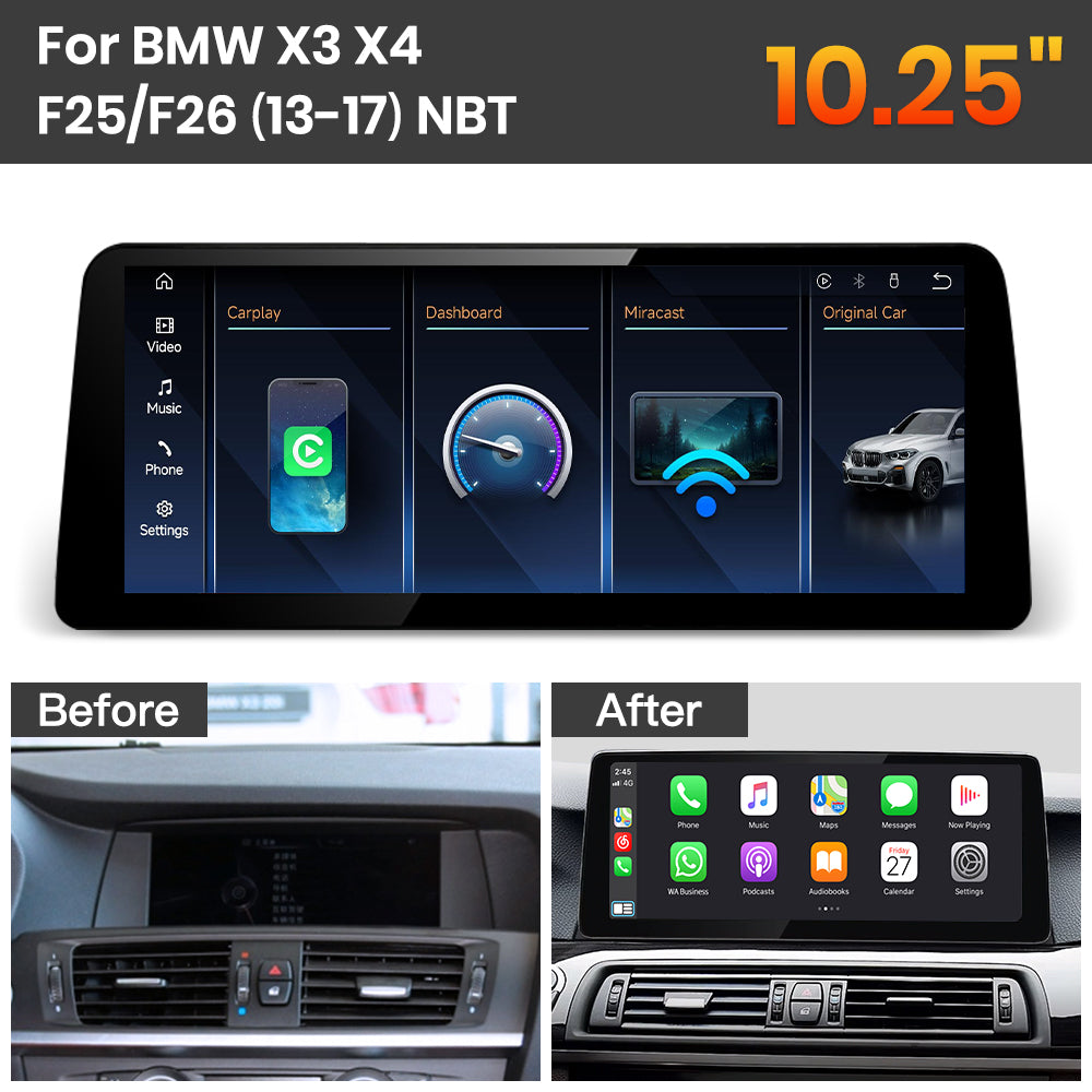 JoyeAuto BMW Linux Screen Upgrade with Wireless Apple CarPlay & Android Auto | 8.8" / 10.25" / 12.3" HD Touch Display