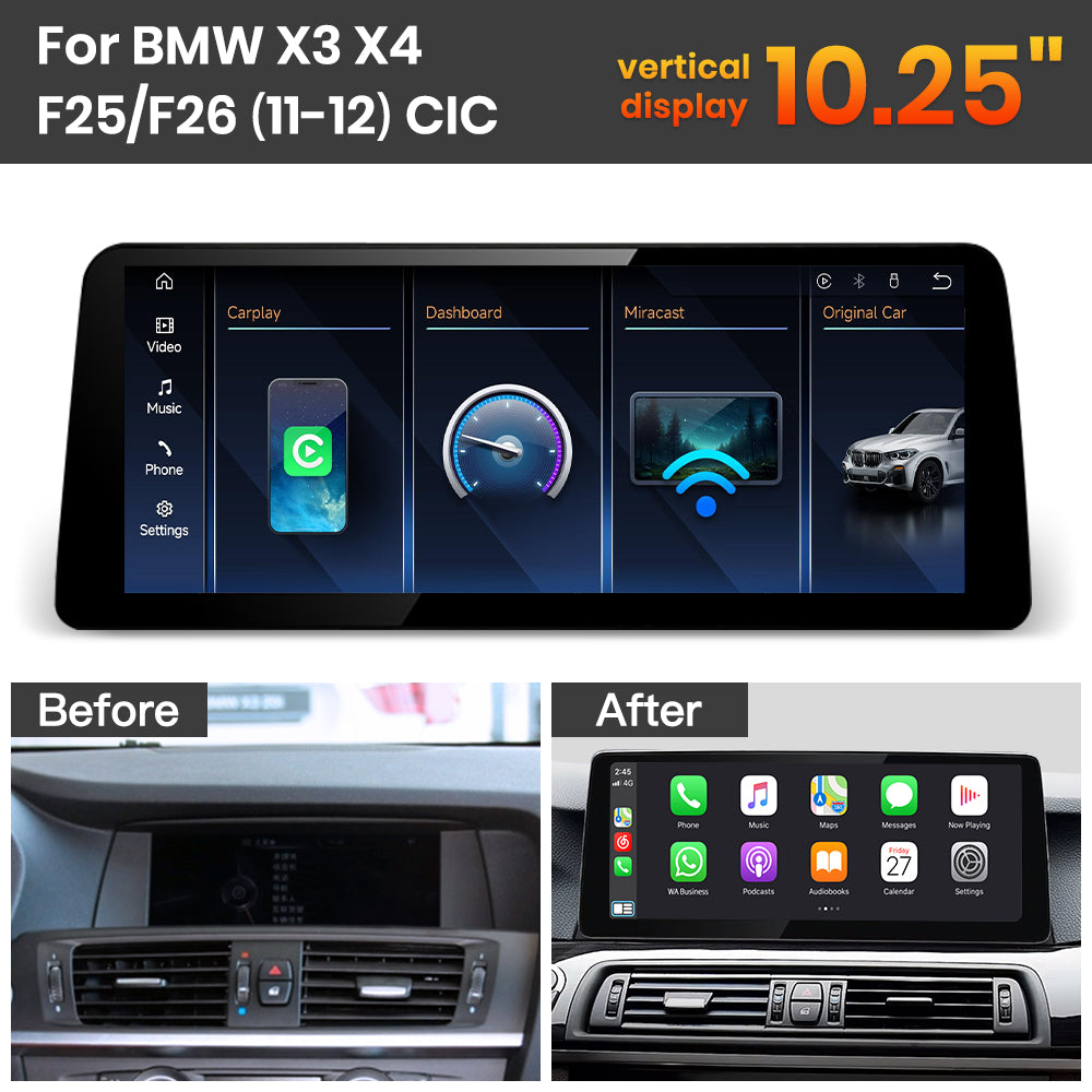 JoyeAuto BMW Linux Screen Upgrade with Wireless Apple CarPlay & Android Auto | 8.8" / 10.25" / 12.3" HD Touch Display