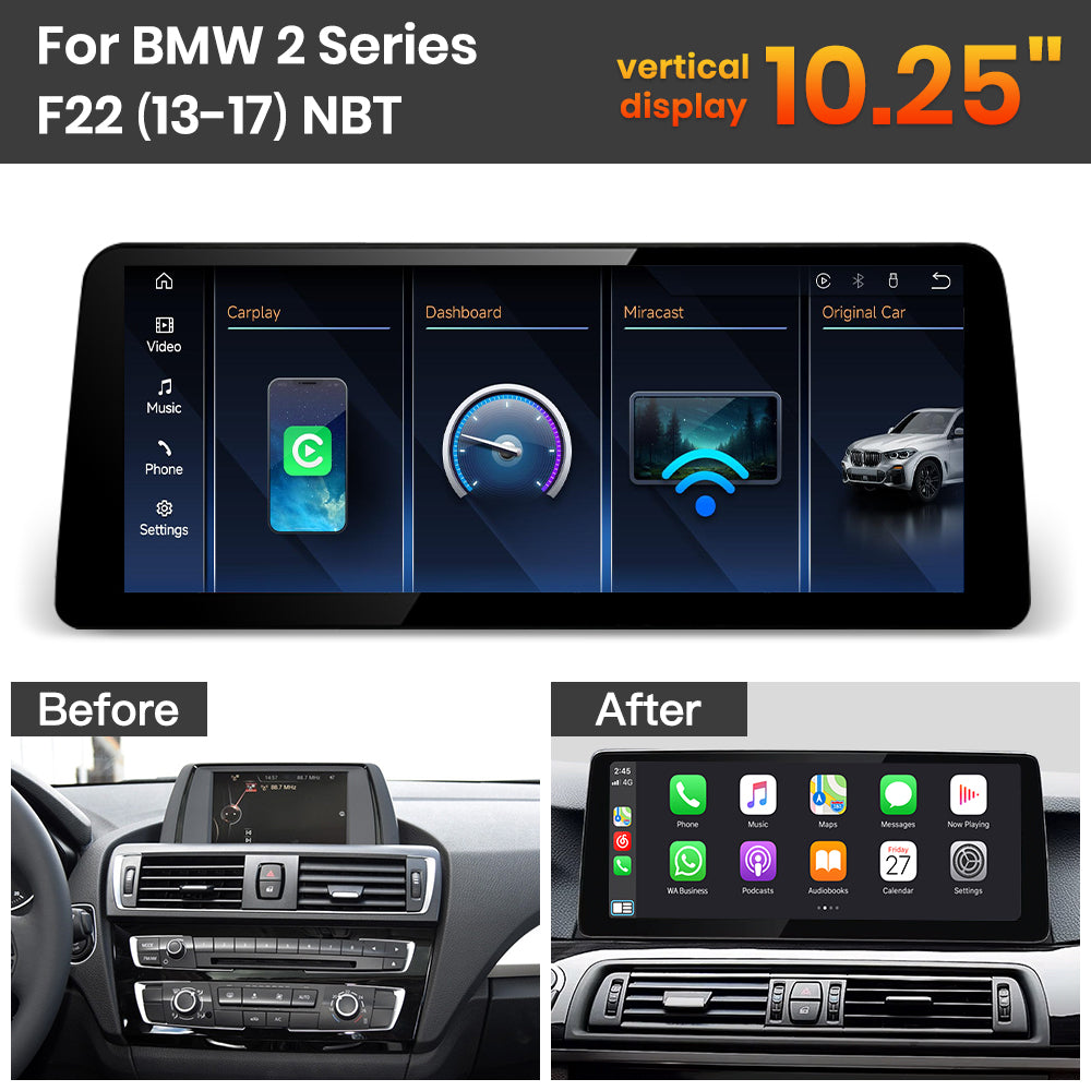 JoyeAuto BMW Linux Screen Upgrade with Wireless Apple CarPlay & Android Auto | 8.8" / 10.25" / 12.3" HD Touch Display