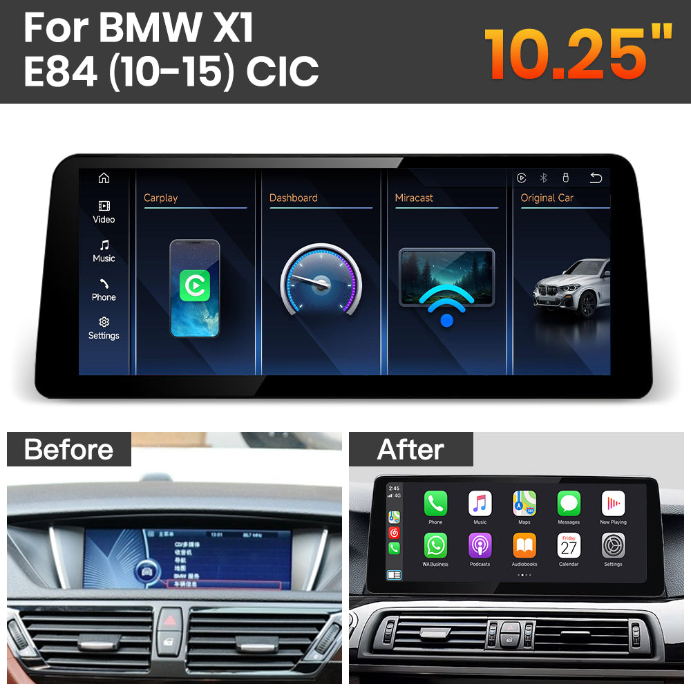 JoyeAuto BMW Linux Screen Upgrade with Wireless Apple CarPlay & Android Auto | 8.8" / 10.25" / 12.3" HD Touch Display