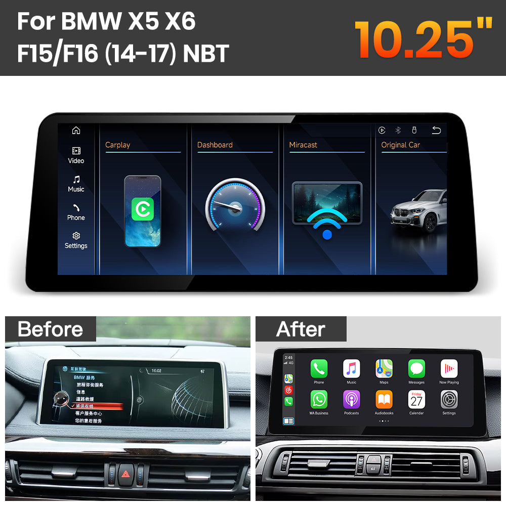 JoyeAuto BMW Linux Screen Upgrade with Wireless Apple CarPlay & Android Auto | 8.8" / 10.25" / 12.3" HD Touch Display