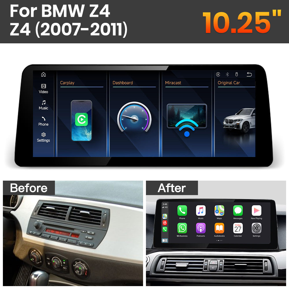 JoyeAuto BMW Linux Screen Upgrade with Wireless Apple CarPlay & Android Auto | 8.8" / 10.25" / 12.3" HD Touch Display
