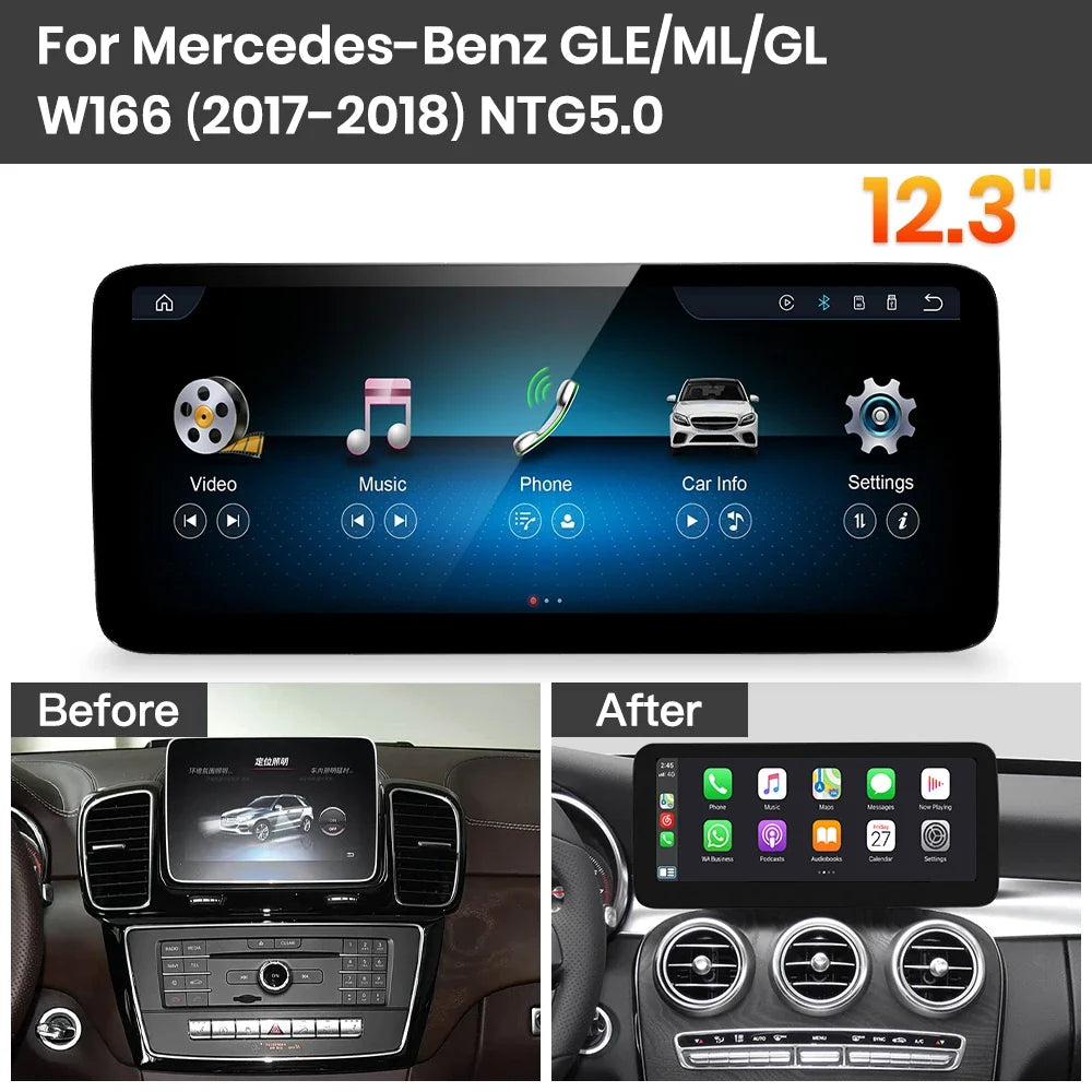 JoyeAuto Mercedes-Benz Linux Screen Upgrade with Wireless Apple CarPlay & Android Auto | 10.25 / 12.3 HD Touch Display