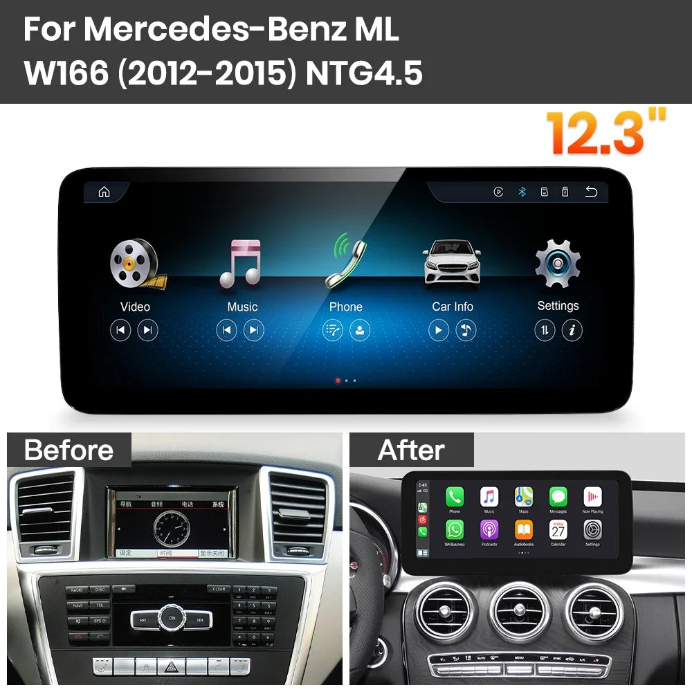 JoyeAuto Mercedes-Benz Linux Screen Upgrade with Wireless Apple CarPlay & Android Auto | 10.25 / 12.3 HD Touch Display