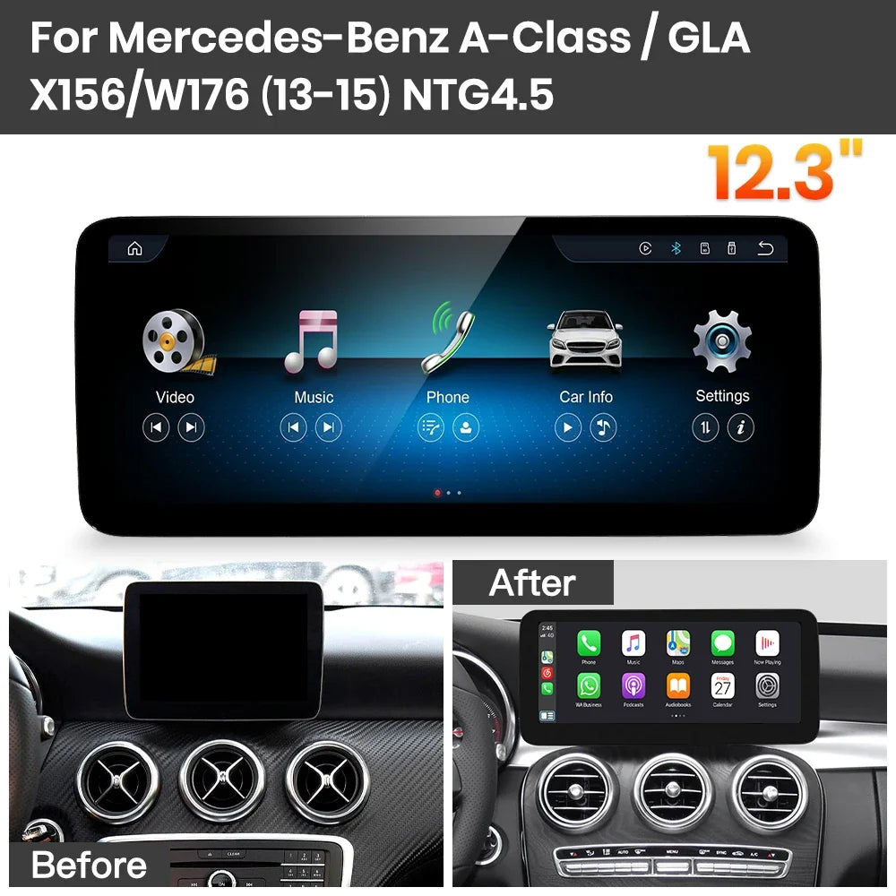 JoyeAuto Mercedes-Benz Linux Screen Upgrade with Wireless Apple CarPlay & Android Auto | 10.25 / 12.3 HD Touch Display