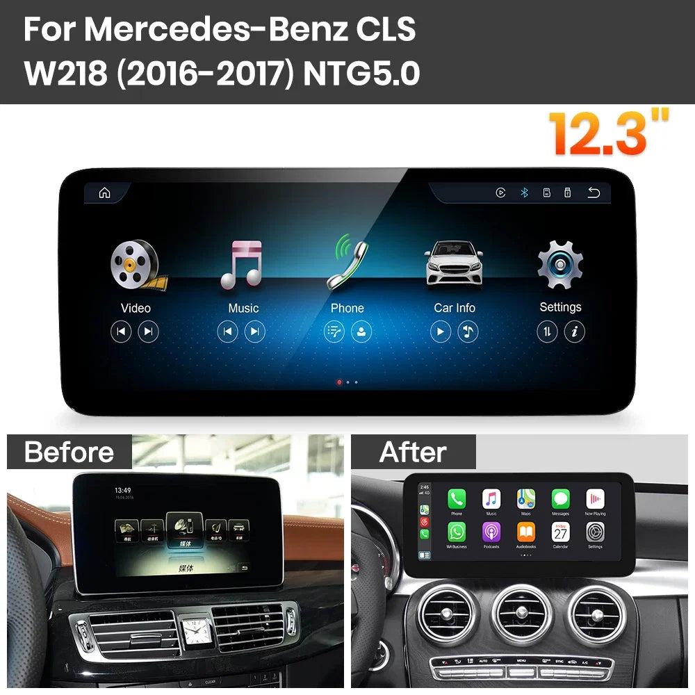 JoyeAuto Mercedes-Benz Linux Screen Upgrade with Wireless Apple CarPlay & Android Auto | 10.25 / 12.3 HD Touch Display