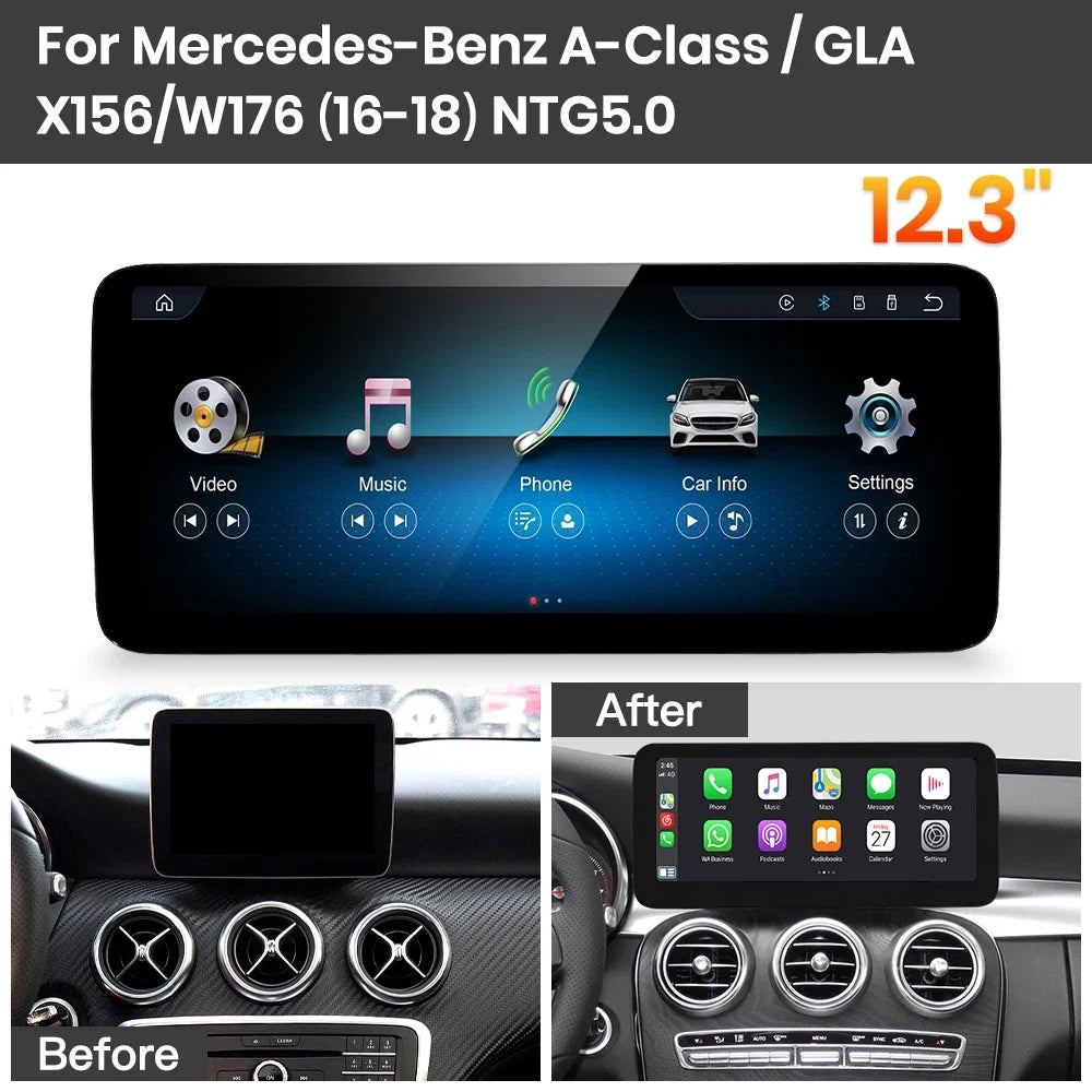 JoyeAuto Mercedes-Benz Linux Screen Upgrade with Wireless Apple CarPlay & Android Auto | 10.25 / 12.3 HD Touch Display
