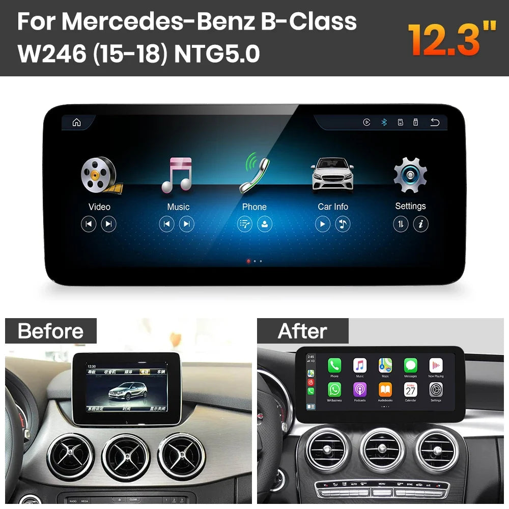 JoyeAuto Mercedes-Benz Linux Screen Upgrade with Wireless Apple CarPlay & Android Auto | 10.25 / 12.3 HD Touch Display