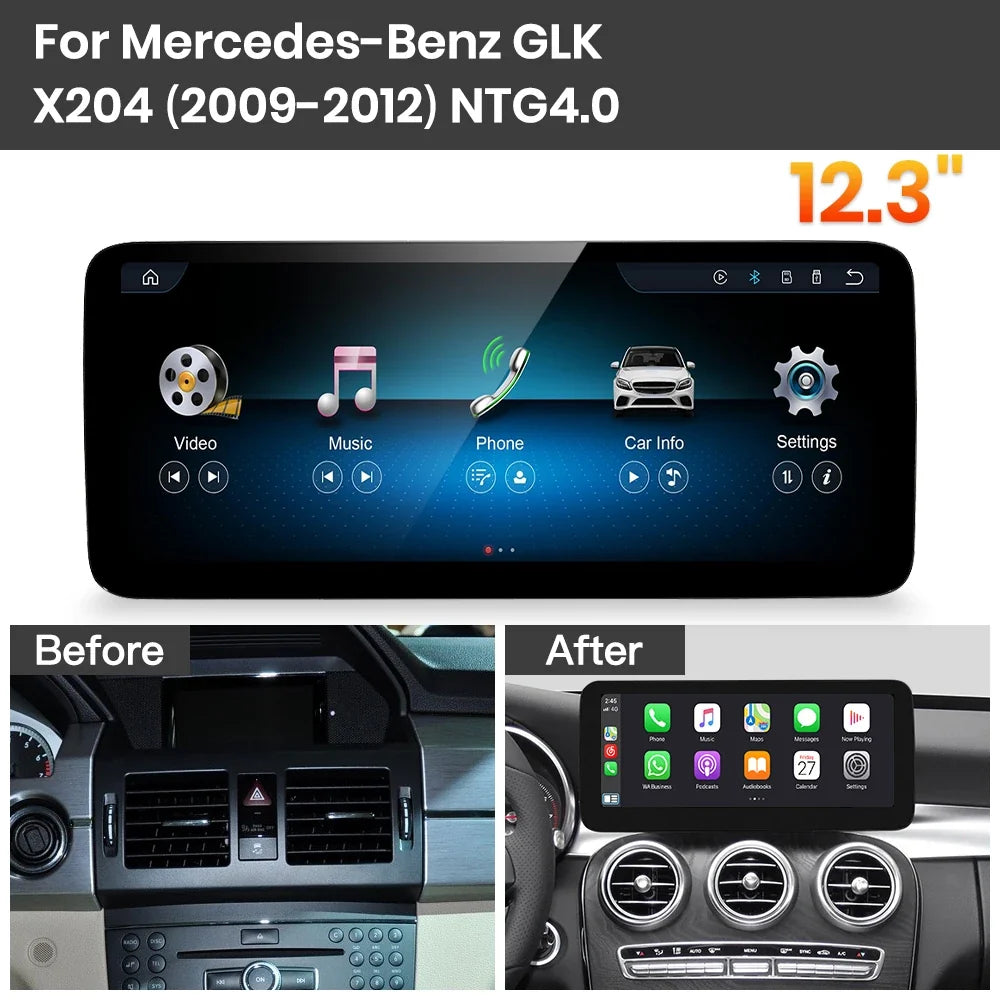 JoyeAuto Mercedes-Benz Linux Screen Upgrade with Wireless Apple CarPlay & Android Auto | 10.25 / 12.3 HD Touch Display
