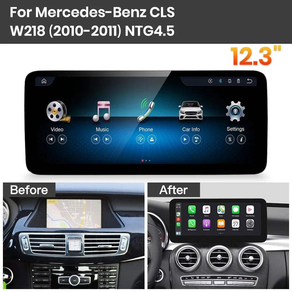 JoyeAuto Mercedes-Benz Linux Screen Upgrade with Wireless Apple CarPlay & Android Auto | 10.25 / 12.3 HD Touch Display
