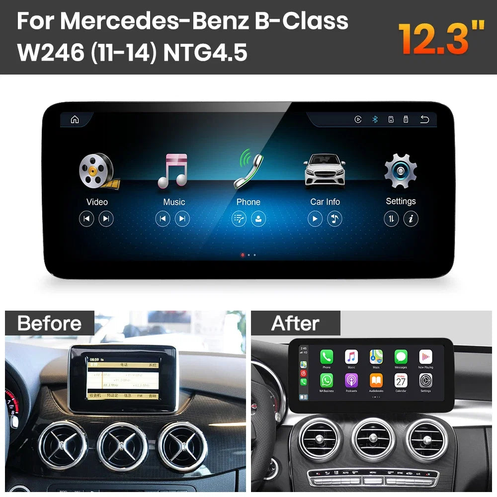 JoyeAuto Mercedes-Benz Linux Screen Upgrade with Wireless Apple CarPlay & Android Auto | 10.25 / 12.3 HD Touch Display