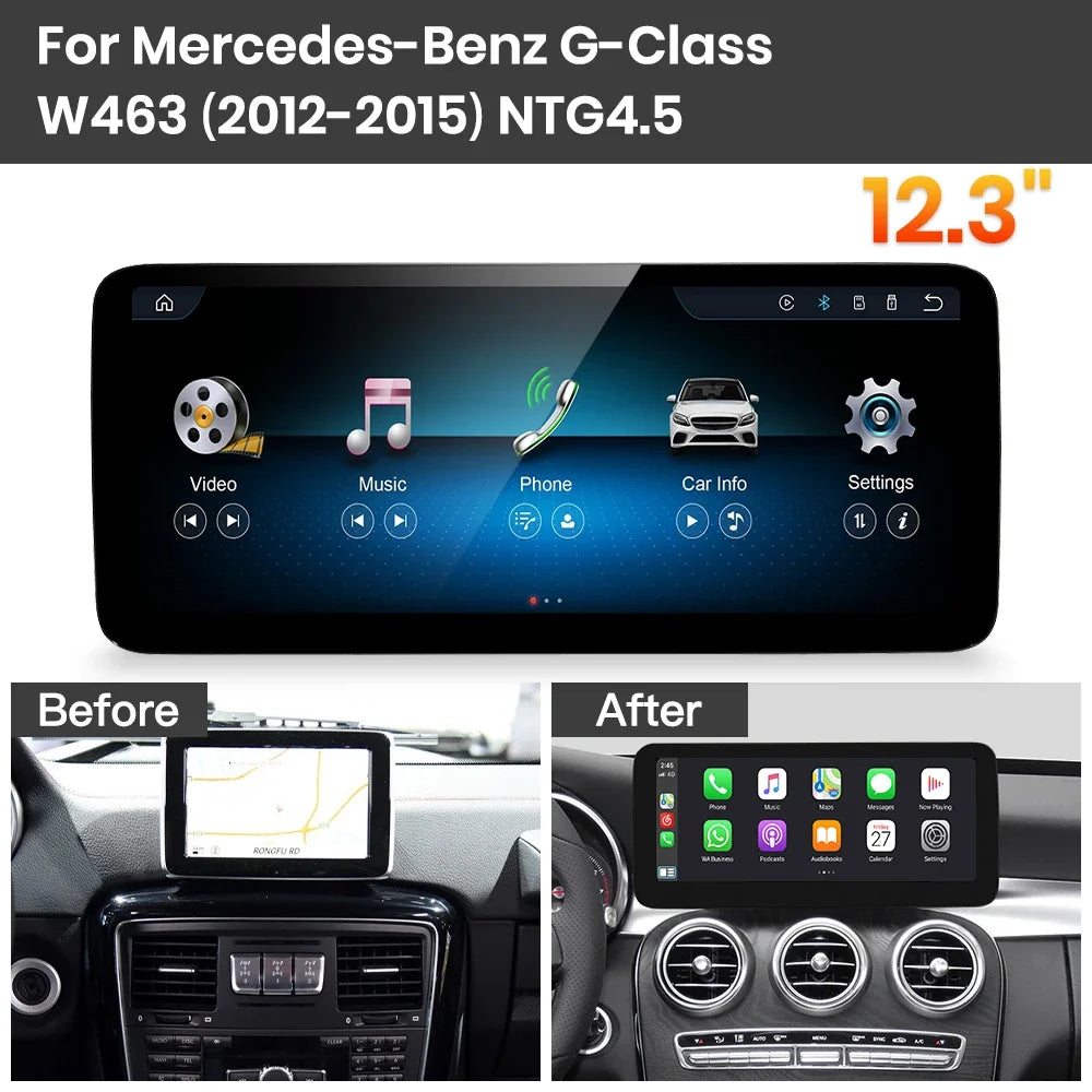 JoyeAuto Mercedes-Benz Linux Screen Upgrade with Wireless Apple CarPlay & Android Auto | 10.25 / 12.3 HD Touch Display