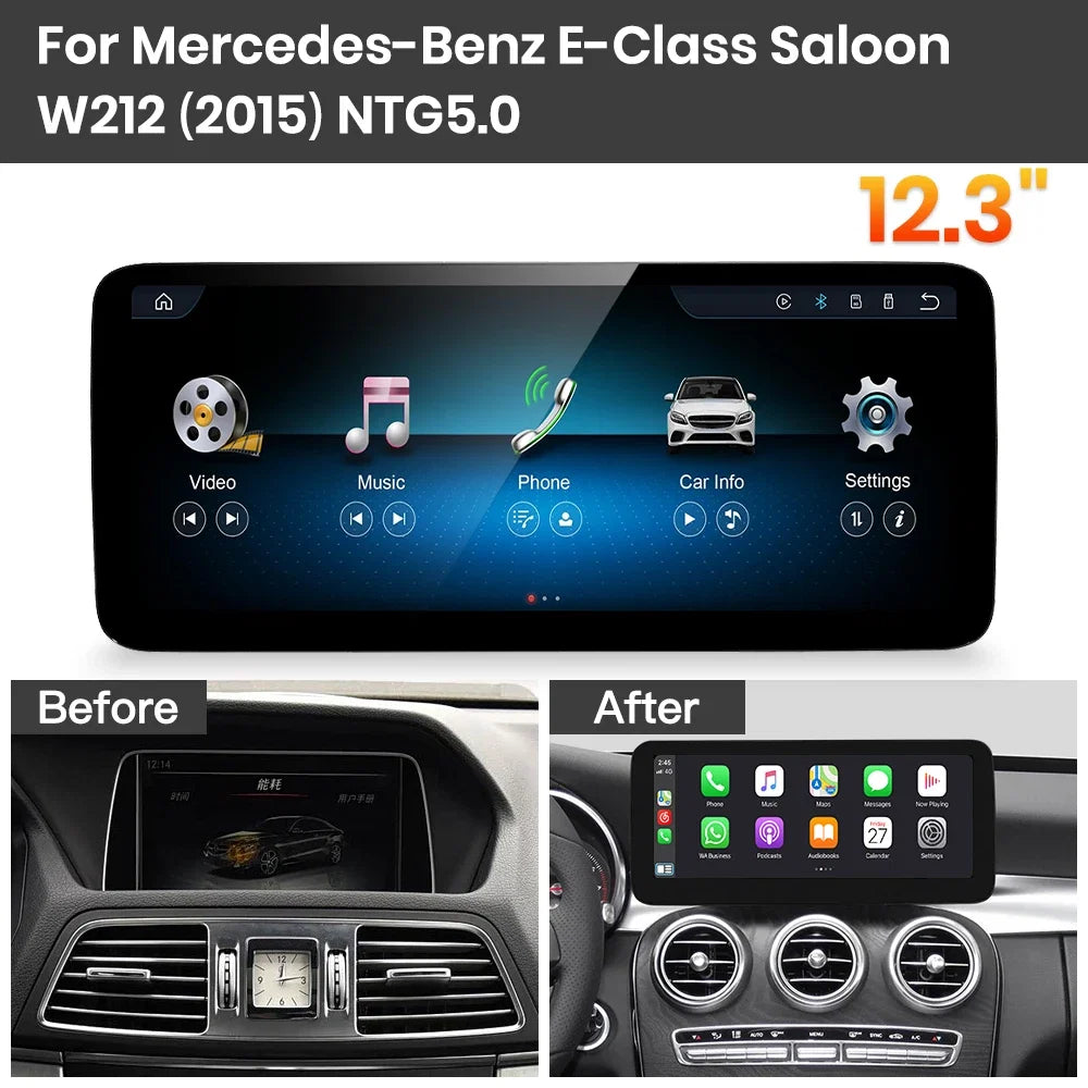 JoyeAuto Mercedes-Benz Linux Screen Upgrade with Wireless Apple CarPlay & Android Auto | 10.25 / 12.3 HD Touch Display