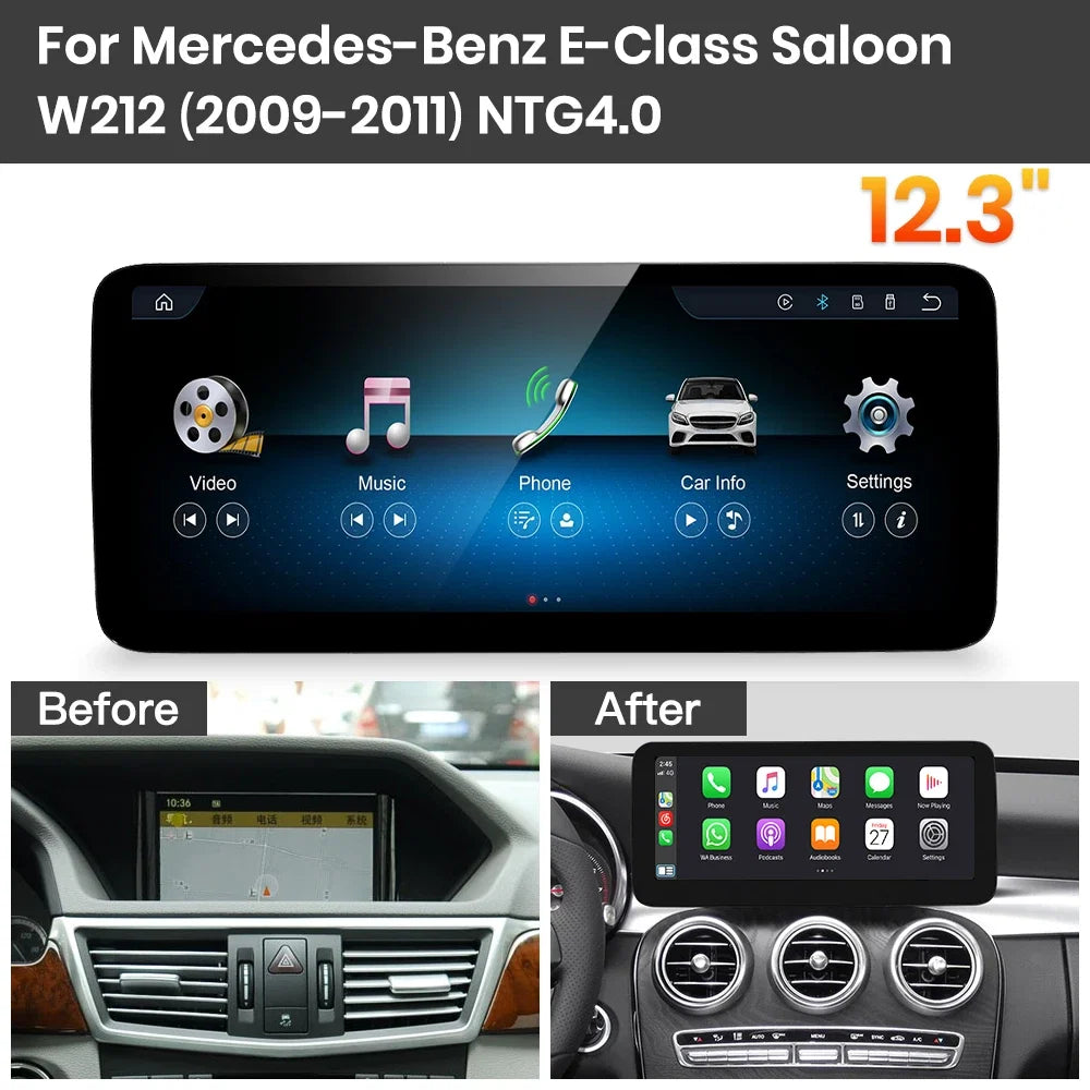 JoyeAuto Mercedes-Benz Linux Screen Upgrade with Wireless Apple CarPlay & Android Auto | 10.25 / 12.3 HD Touch Display