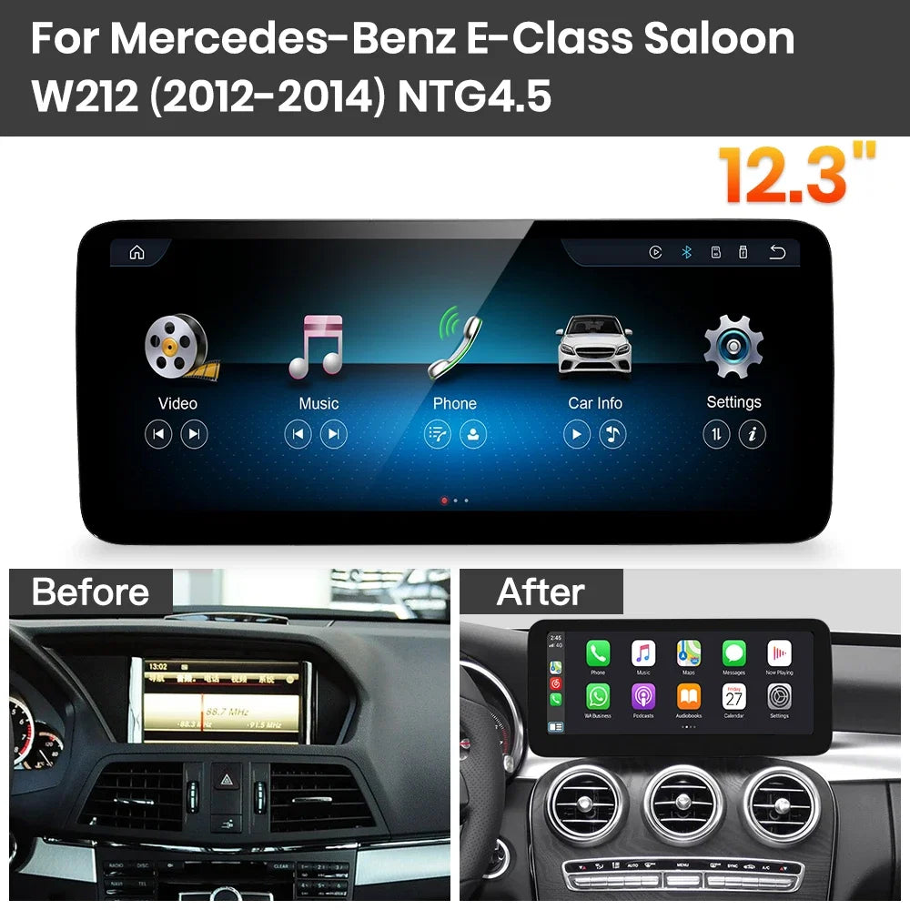 JoyeAuto Mercedes-Benz Linux Screen Upgrade with Wireless Apple CarPlay & Android Auto | 10.25 / 12.3 HD Touch Display