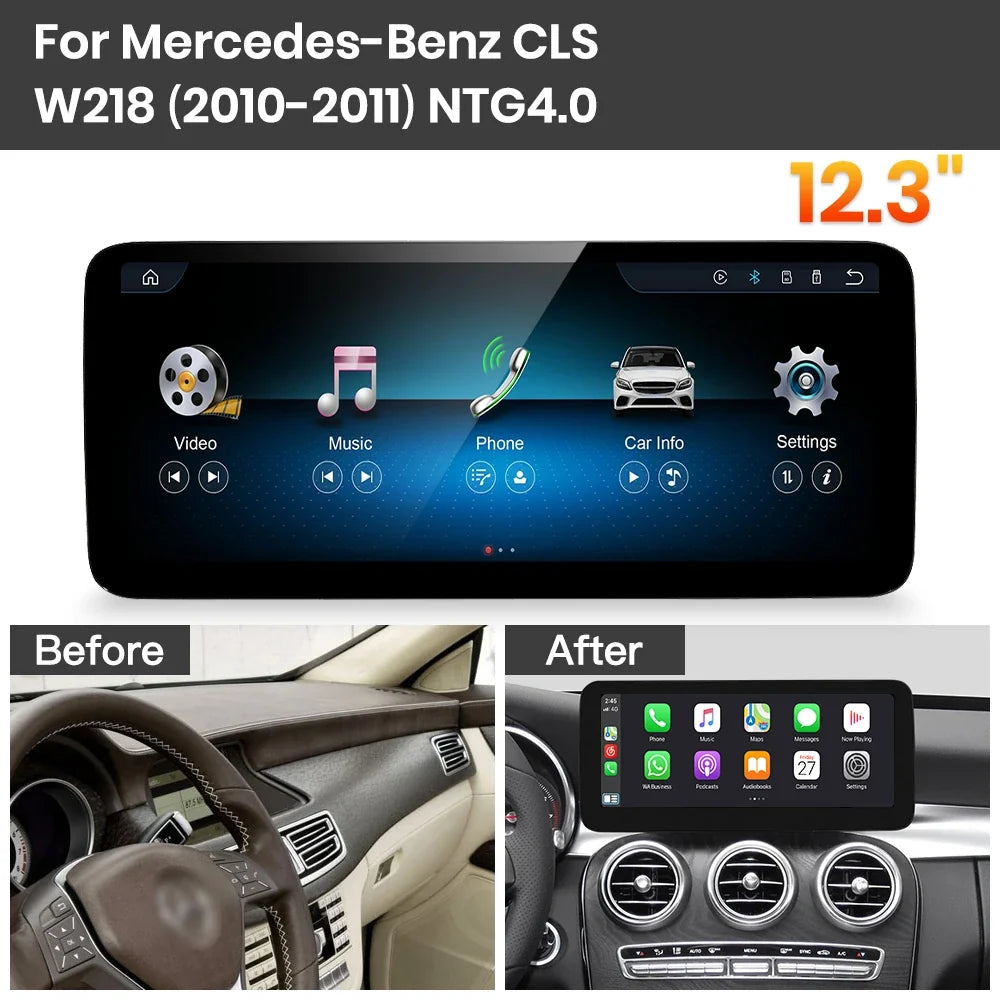 JoyeAuto Mercedes-Benz Linux Screen Upgrade with Wireless Apple CarPlay & Android Auto | 10.25 / 12.3 HD Touch Display