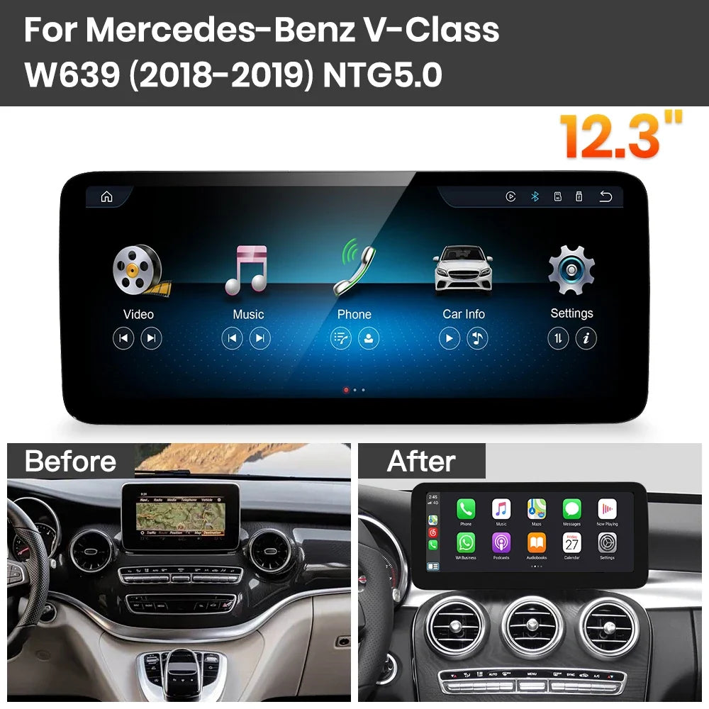 JoyeAuto Mercedes-Benz Linux Screen Upgrade with Wireless Apple CarPlay & Android Auto | 10.25 / 12.3 HD Touch Display
