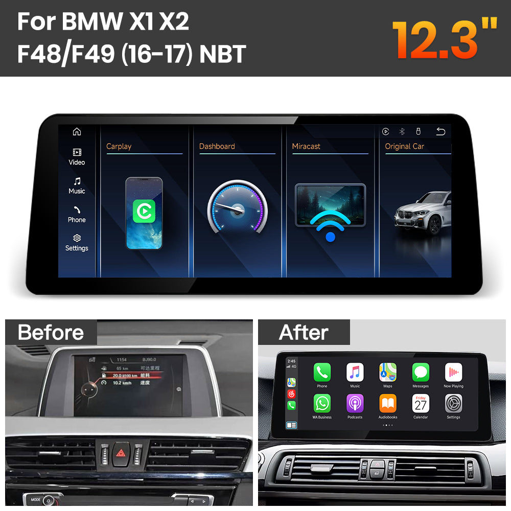 JoyeAuto BMW Linux Screen Upgrade with Wireless Apple CarPlay & Android Auto | 8.8" / 10.25" / 12.3" HD Touch Display