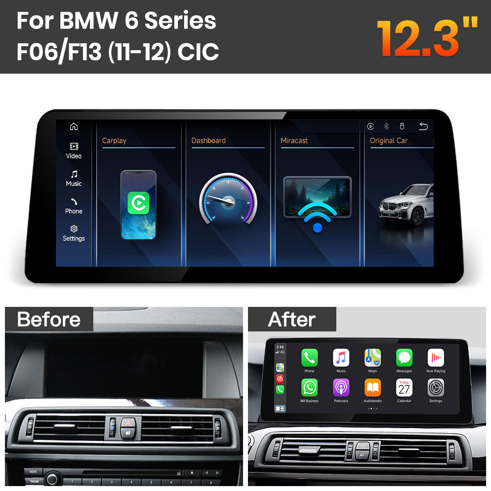 JoyeAuto BMW Linux Screen Upgrade with Wireless Apple CarPlay & Android Auto | 8.8" / 10.25" / 12.3" HD Touch Display
