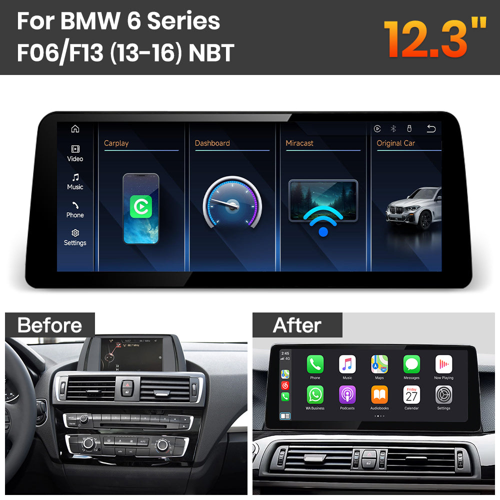 JoyeAuto BMW Linux Screen Upgrade with Wireless Apple CarPlay & Android Auto | 8.8" / 10.25" / 12.3" HD Touch Display