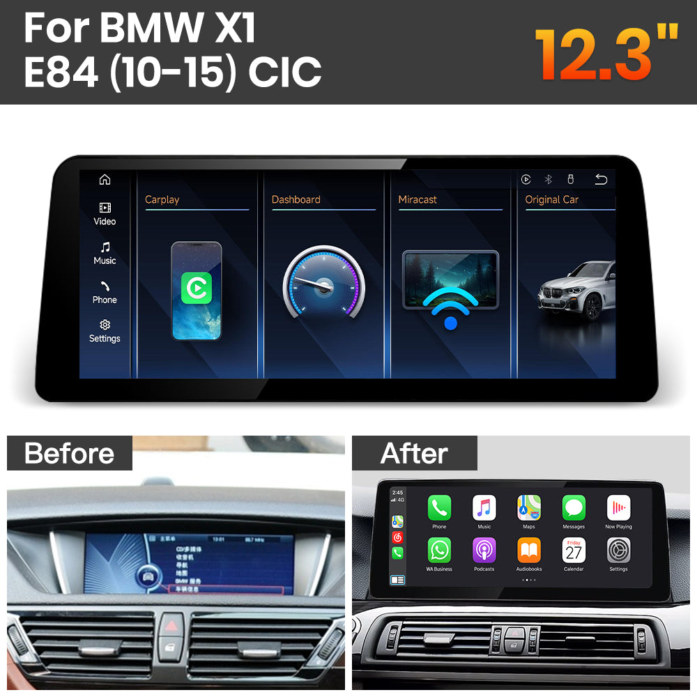 JoyeAuto BMW Linux Screen Upgrade with Wireless Apple CarPlay & Android Auto | 8.8" / 10.25" / 12.3" HD Touch Display