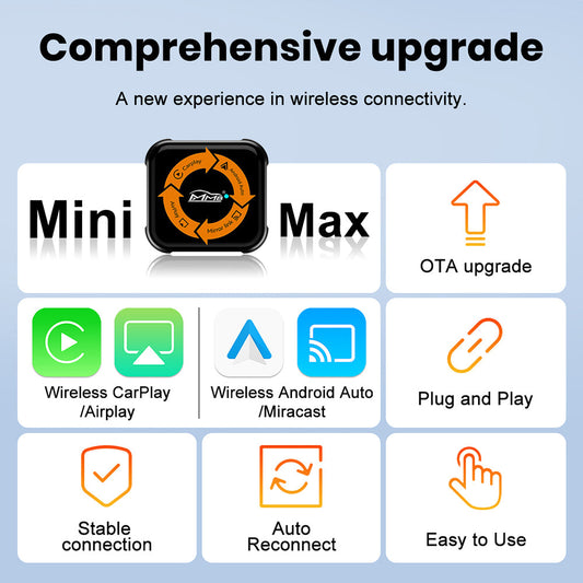MMB Mini Max Wired to Wireless Bluetooth WiFi CarPlay Android Auto Adapter