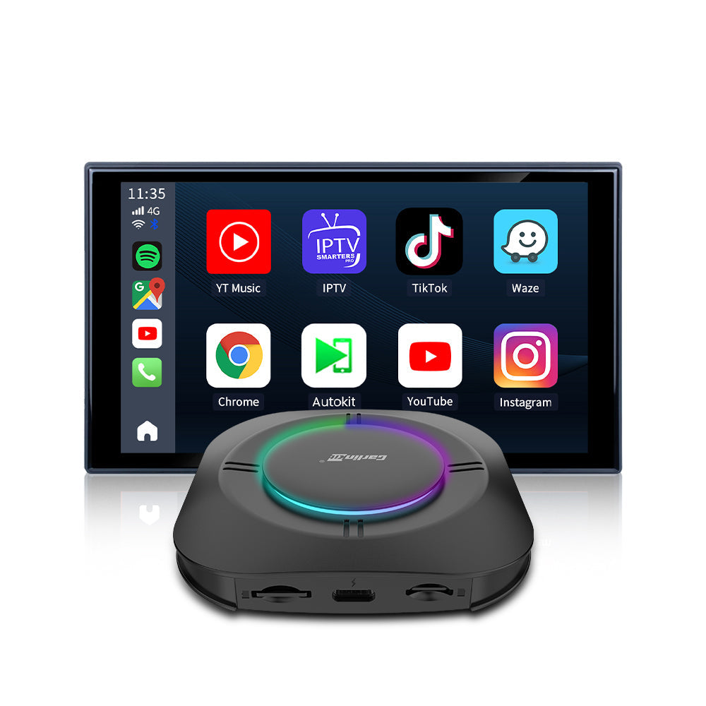 Carlinkit Multimedia Ai Box Tbox S2C LED 4+64G Qualcomm 6115 8-cores For Yotube Netflix