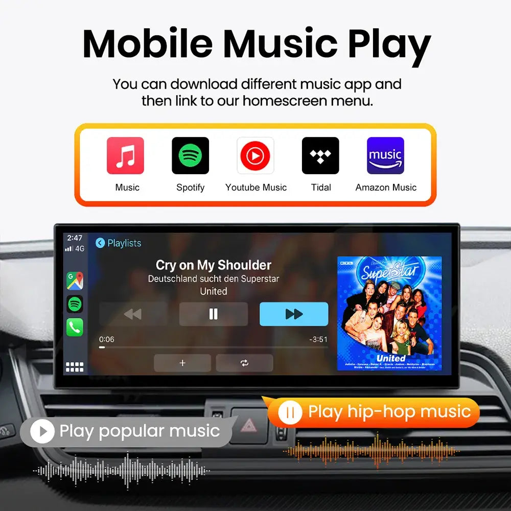 JoyeAuto Audi Linux Screen Upgrade with Wireless Apple CarPlay & Android Auto | 8.8" / 10.25" / 12.3" HD Touch Display