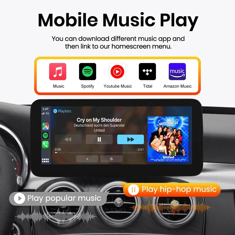 JoyeAuto Mercedes-Benz Linux Screen Upgrade with Wireless Apple CarPlay & Android Auto | 10.25 / 12.3 HD Touch Display