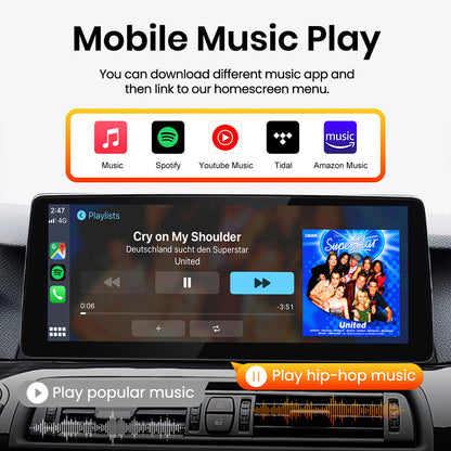 JoyeAuto BMW Linux Screen Upgrade with Wireless Apple CarPlay & Android Auto | 8.8 / 10.25 / 12.3 HD Touch Display