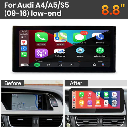 JoyeAuto Audi Linux Screen Upgrade with Wireless Apple CarPlay & Android Auto | 8.8 / 10.25 / 12.3 HD Touch Display